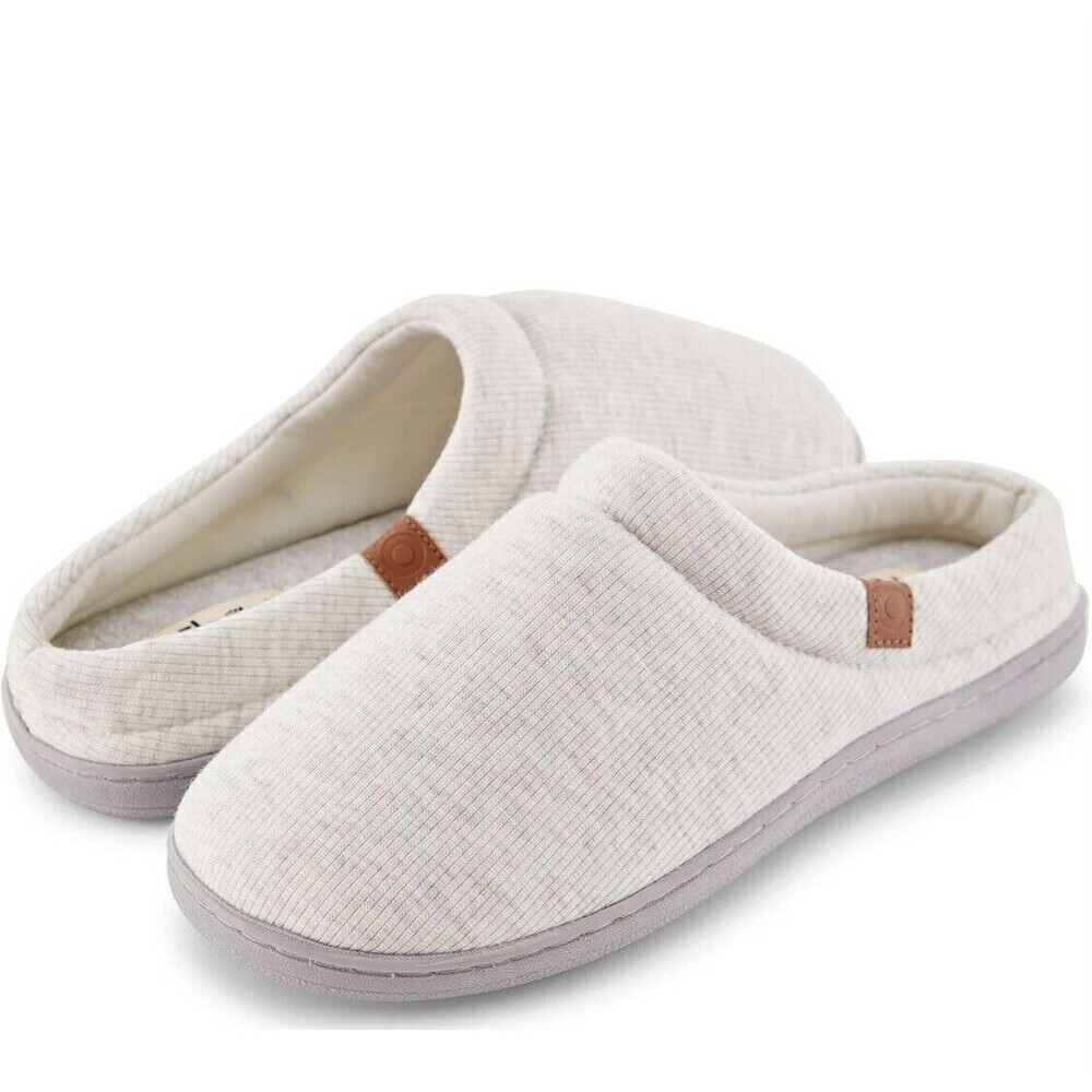 Floopi House Slippers for Women Soft Ribbed Knit Women Slipper 7/8 Memory Foam